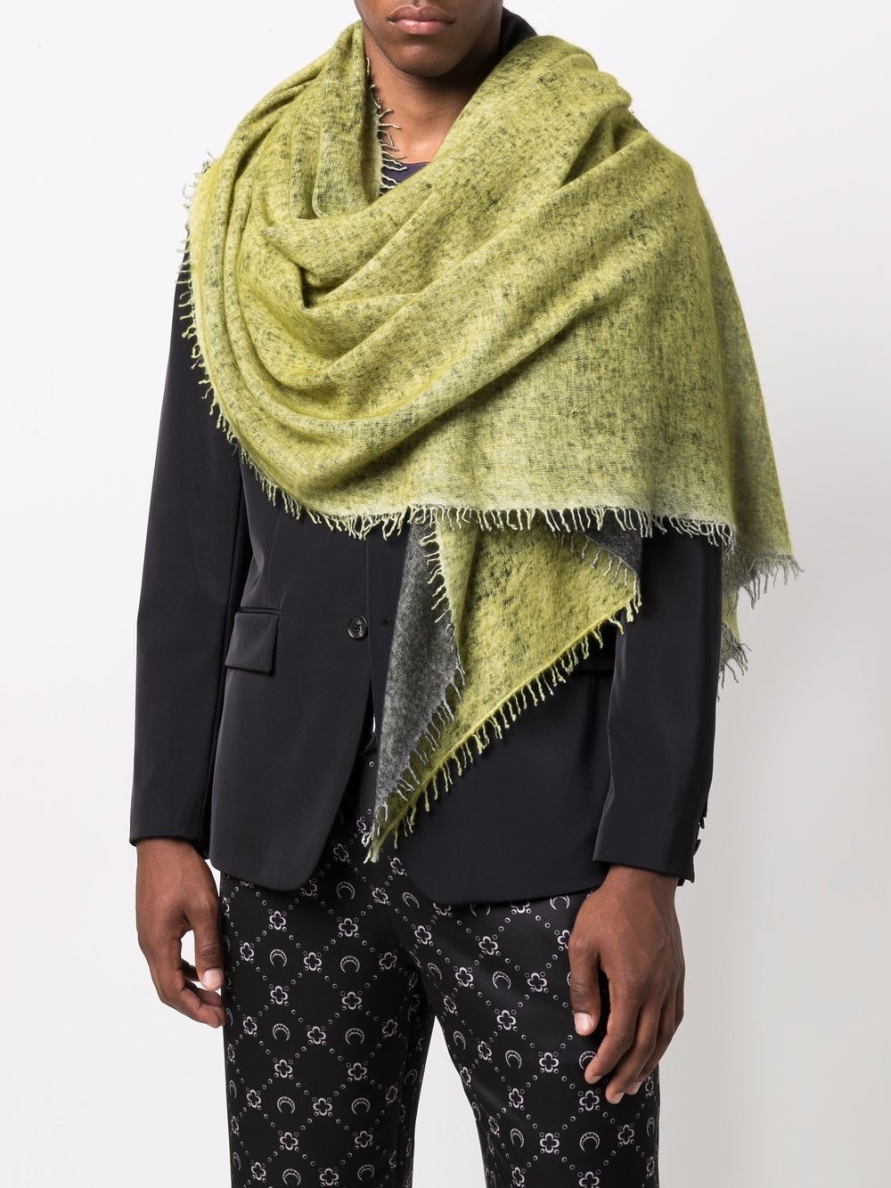 washed frayed-edge cashmere scarf - 2