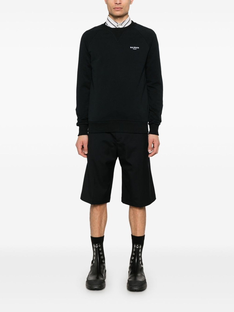 Balmain flocked-logo sweatshirt outlook
