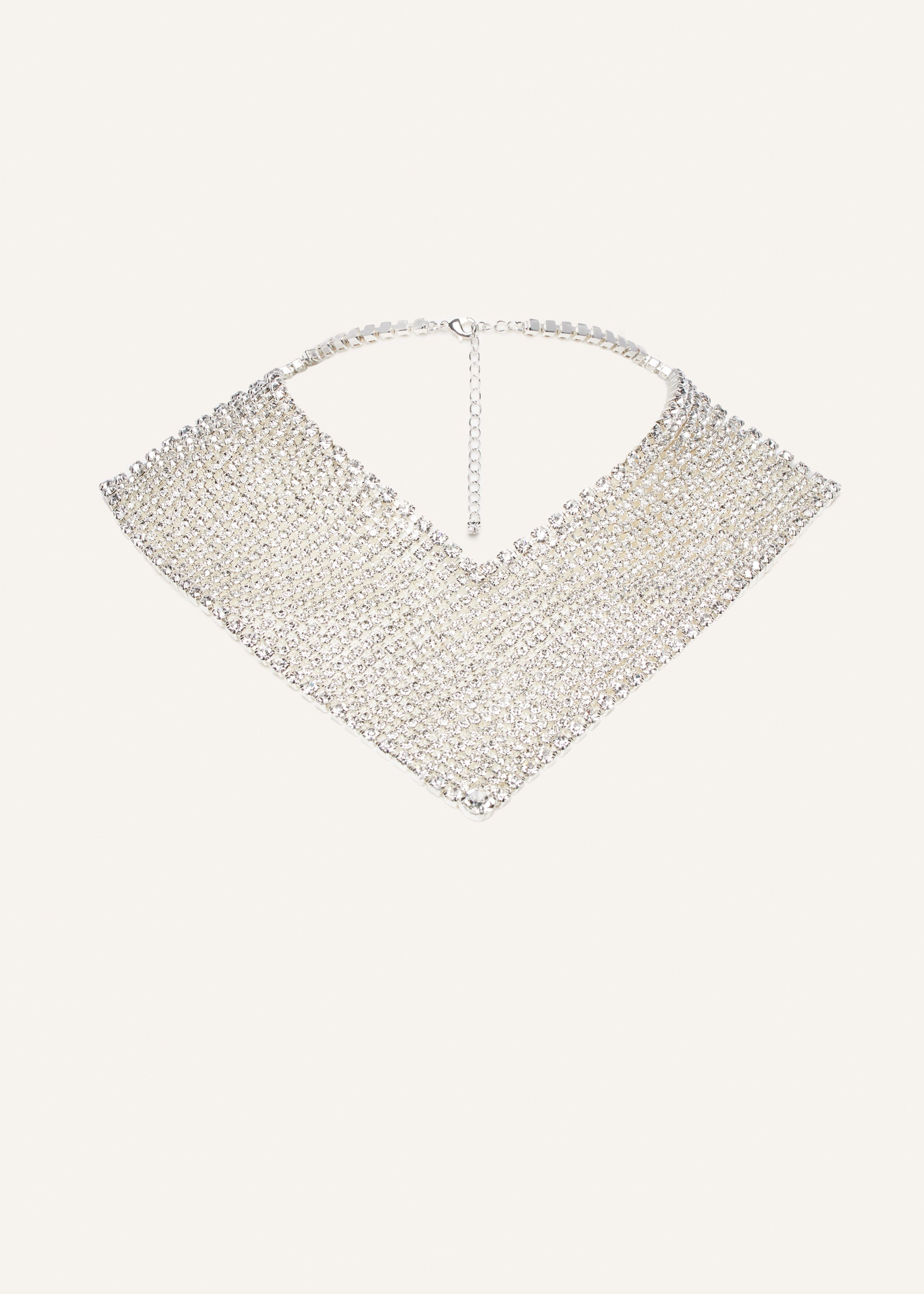 V-shaped mesh necklace in silver - 1