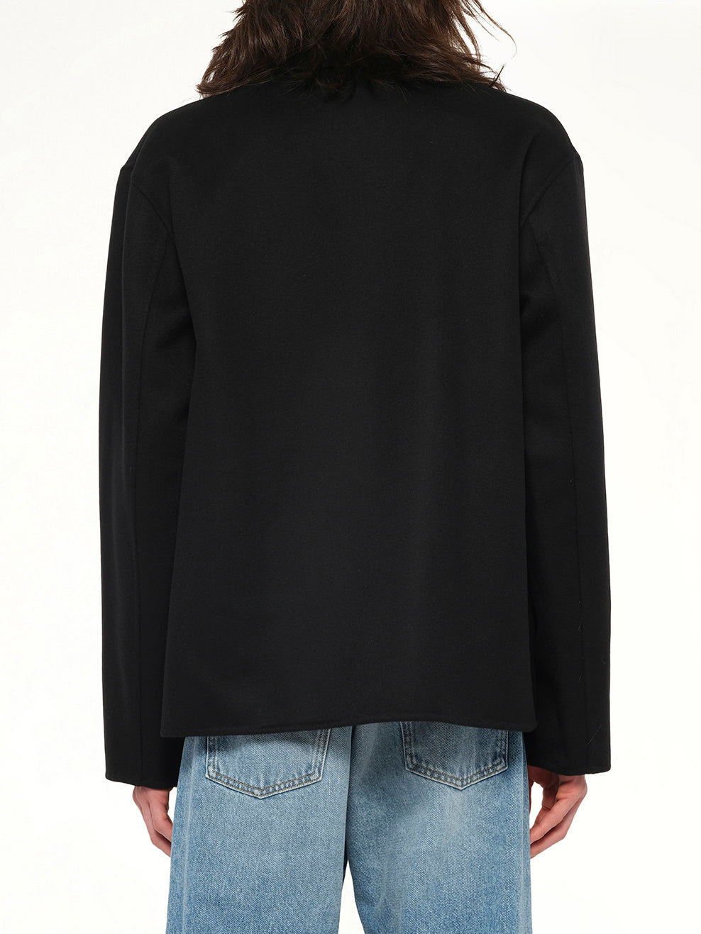 Wool Workwear Jacket in Black - 7