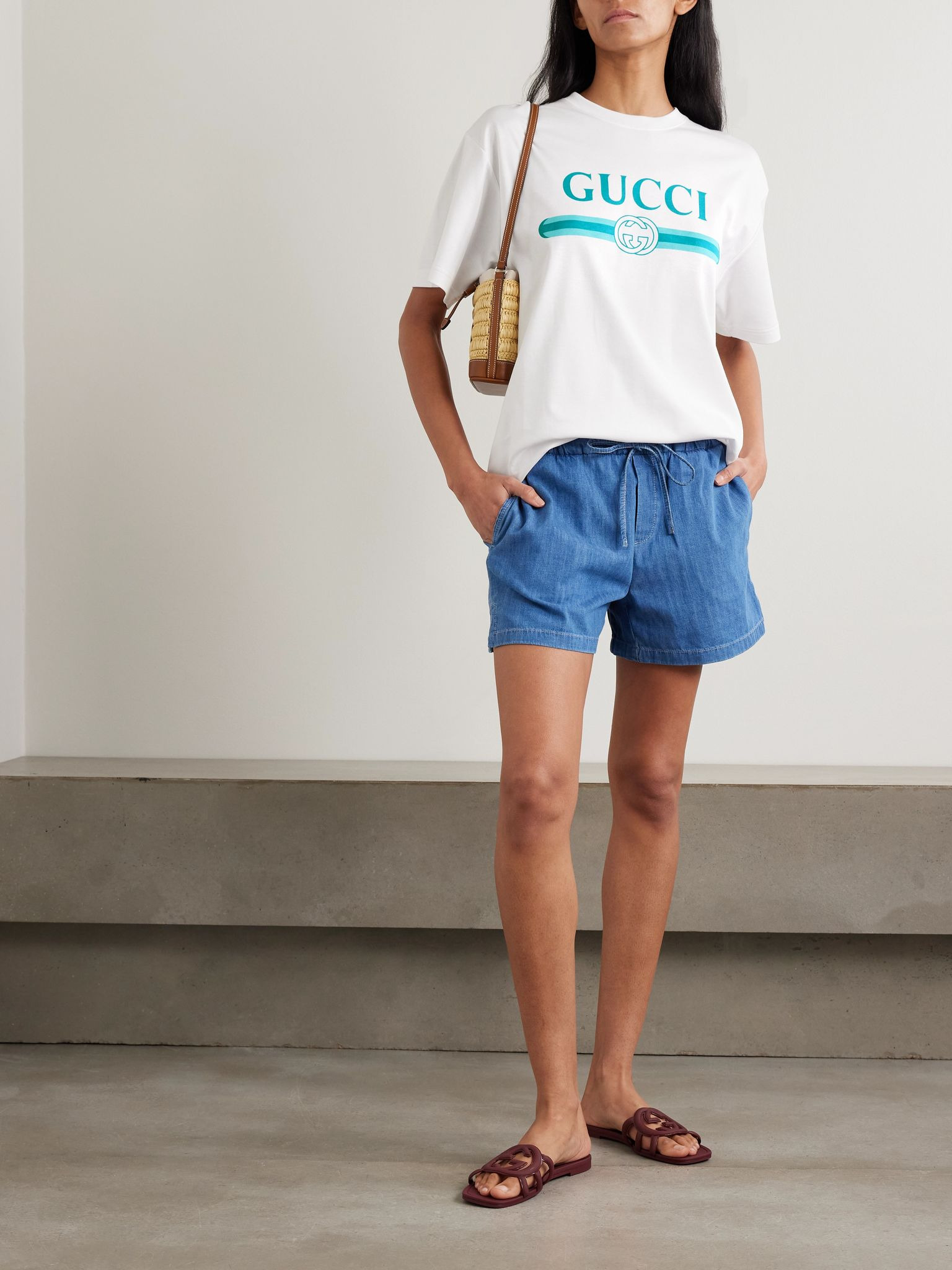 Oversized printed cotton-jersey T-shirt White - 2