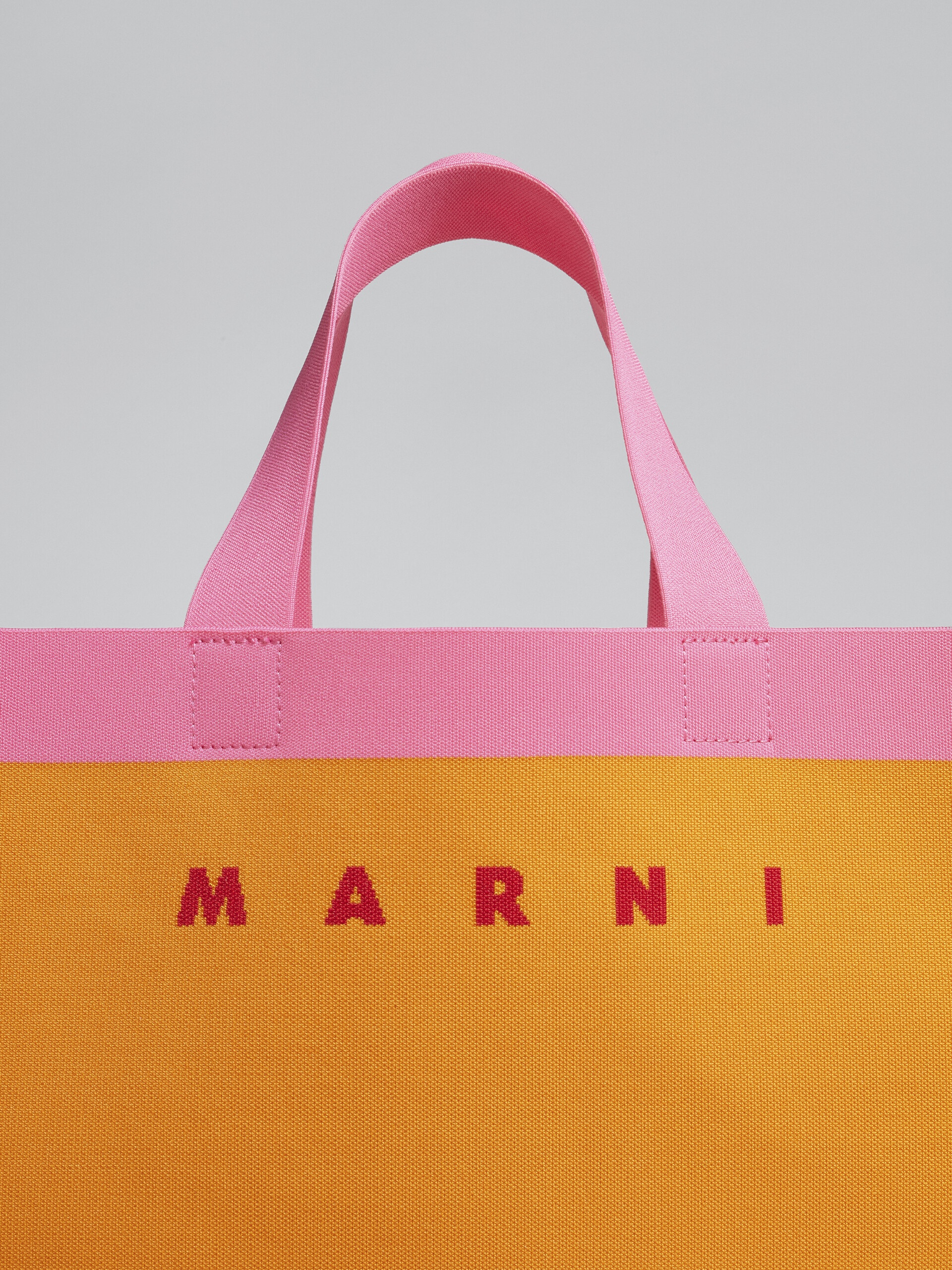 ORANGE AND PINK JACQUARD SHOPPING BAG - 5