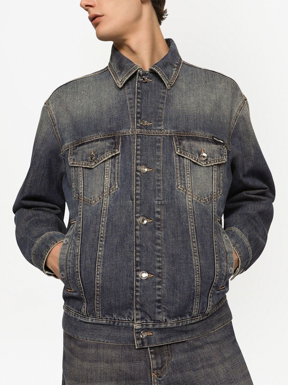 stonewashed four-pocket denim jacket - 5
