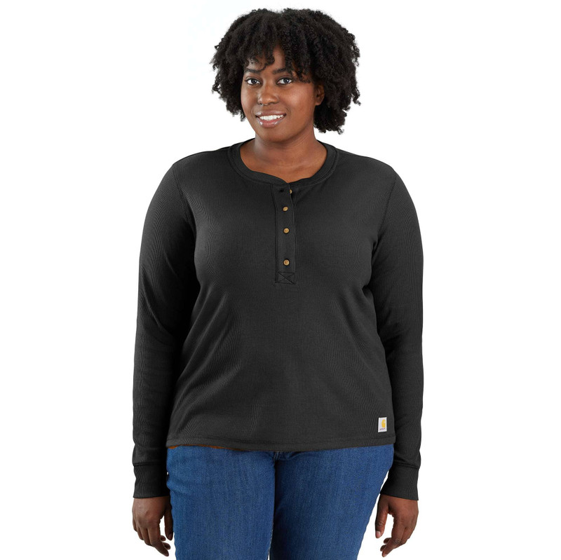 Women's TENCEL™ Fiber Series Relaxed Fit Long-Sleeve Ribbed Henley Shirt 3
