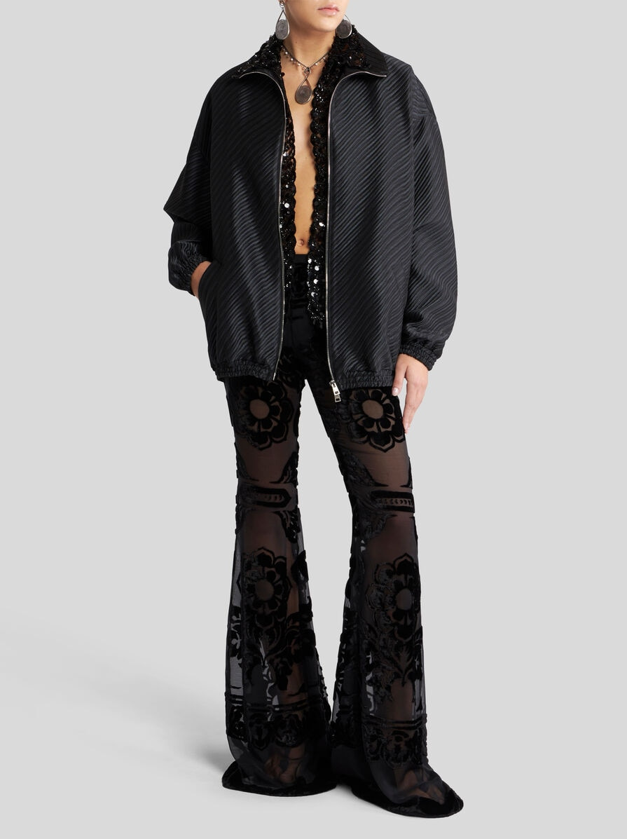 DIAGONAL JACQUARD BOMBER JACKET - 4