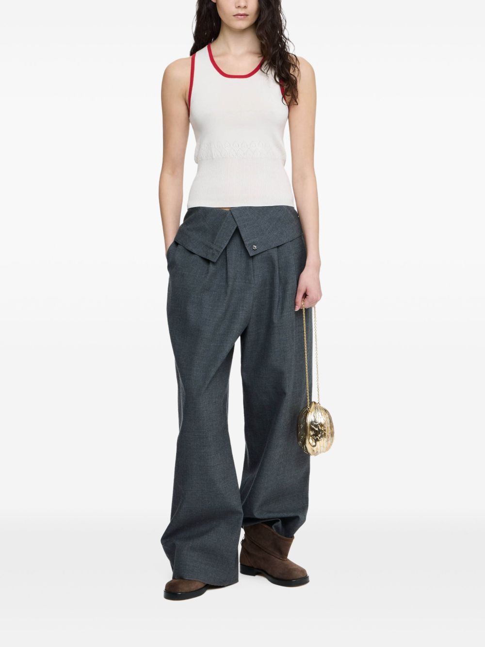 contrasting-trim tank top - 2