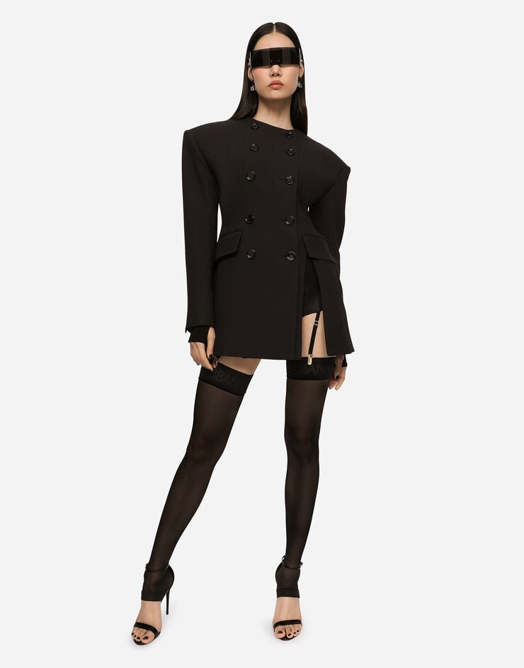 Double crepe jacket with side slit - 6