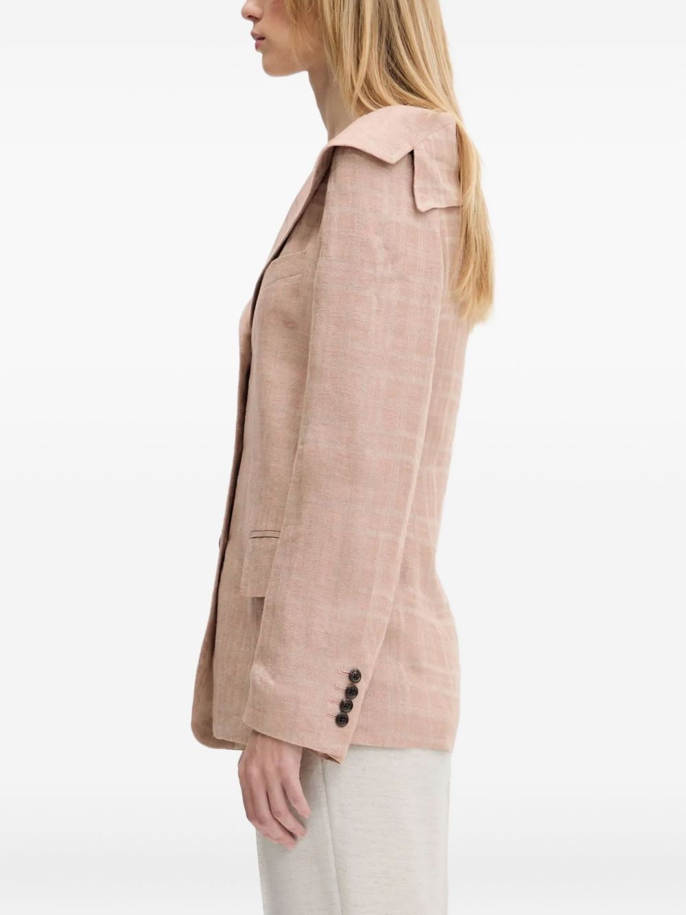 dropped-shoulder checked blazer - 2