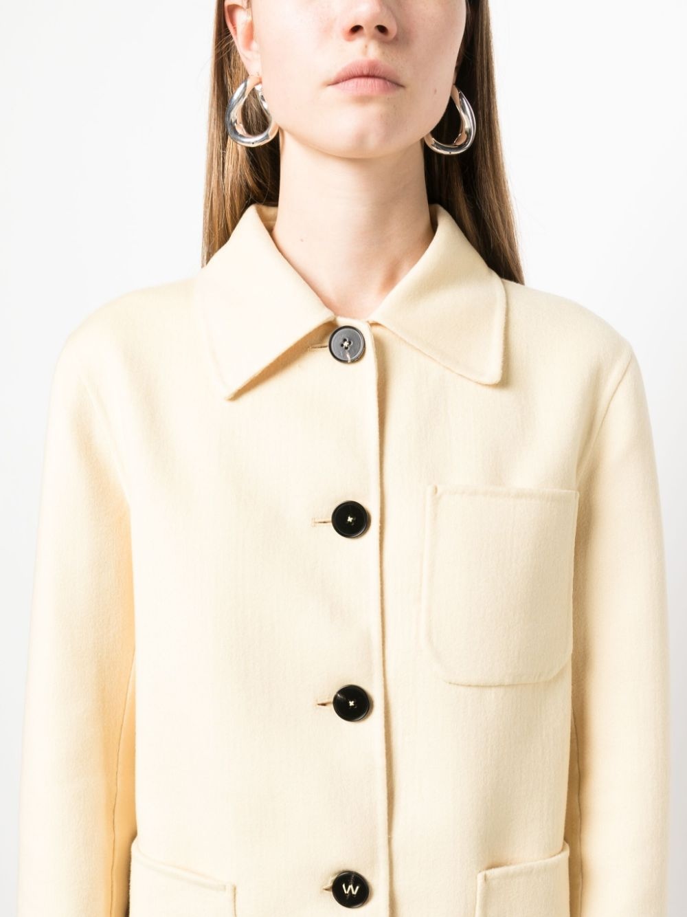 buttoned-up cashmere shirt jacket - 5