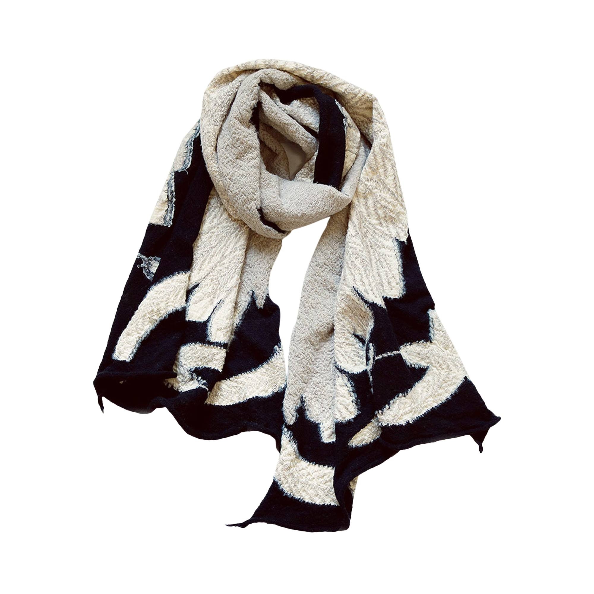 Kapital Fulling Wool Scarf Ohwashi 'Black' - 1