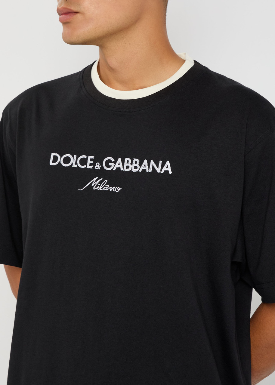 Dolce & Gabbana Logo-embroidered Cotton T-shirt - 5