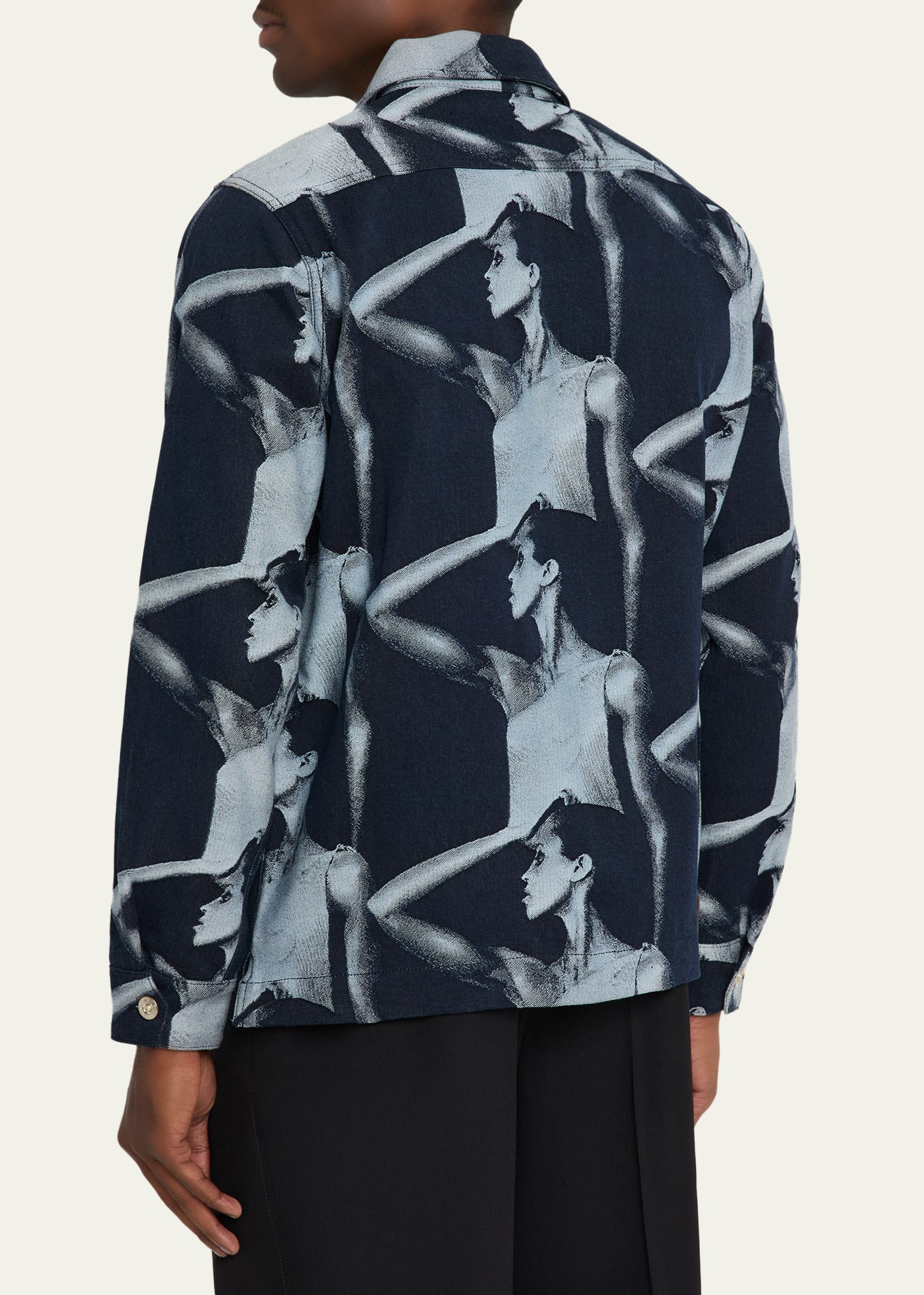 Men's The Jet Magazine-Print Full-Zip Denim Jacket - 3