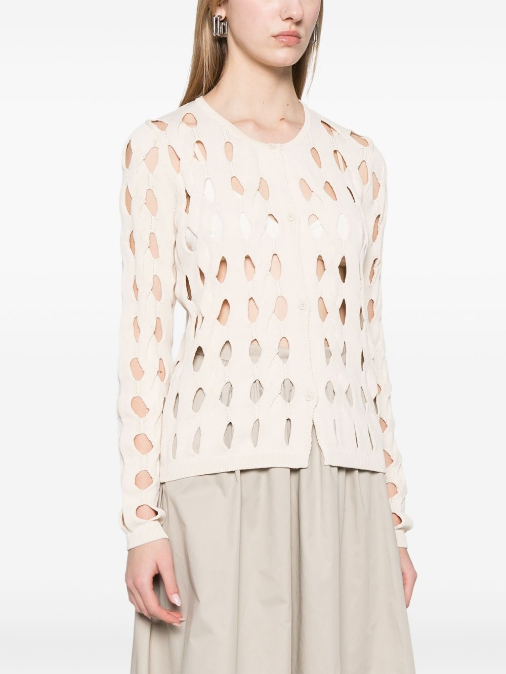 open-knit cardigan - 3