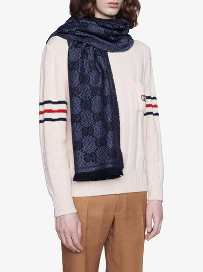 GUCCI GG pattern jacquard scarf outlook