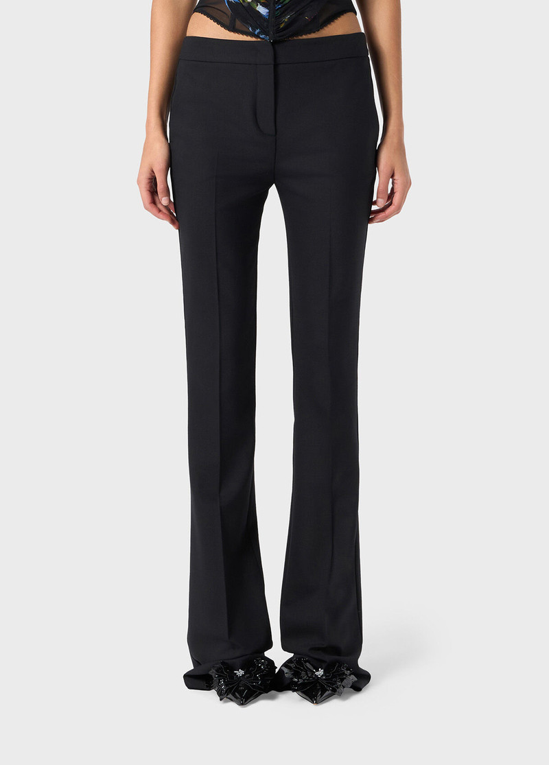 Blumarine TWILL WOOL PIPE TROUSERS outlook