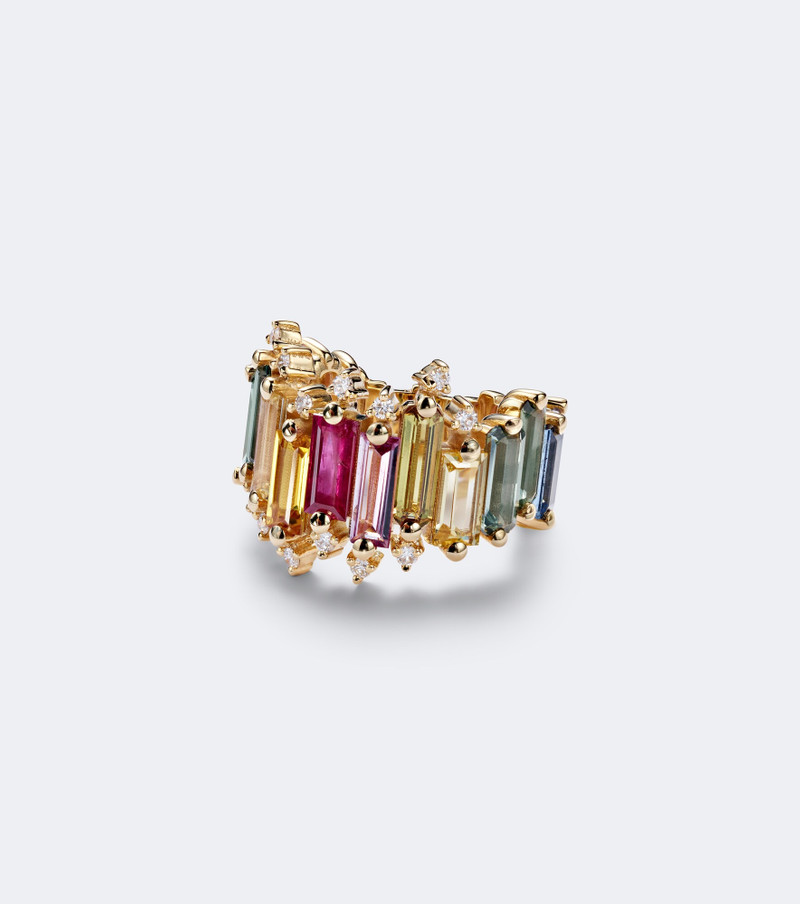 18kt gold ring with sapphires and diamonds 1