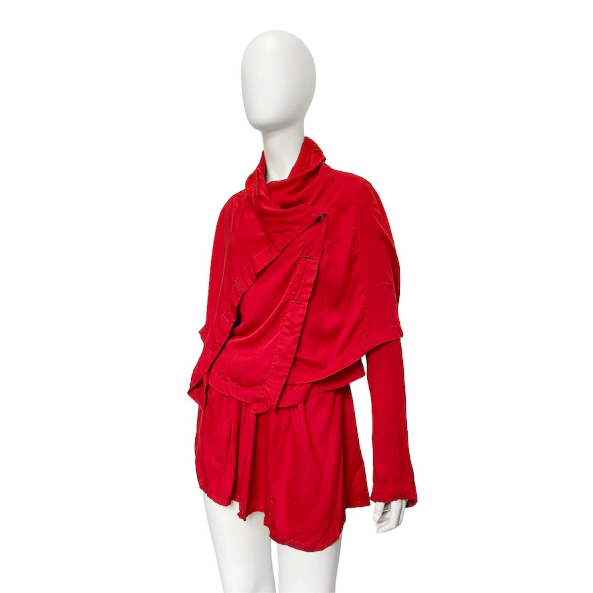 Ann Demeulemeester Spring 2010 Red Riding Hood Jacket and Skirt Set - 2