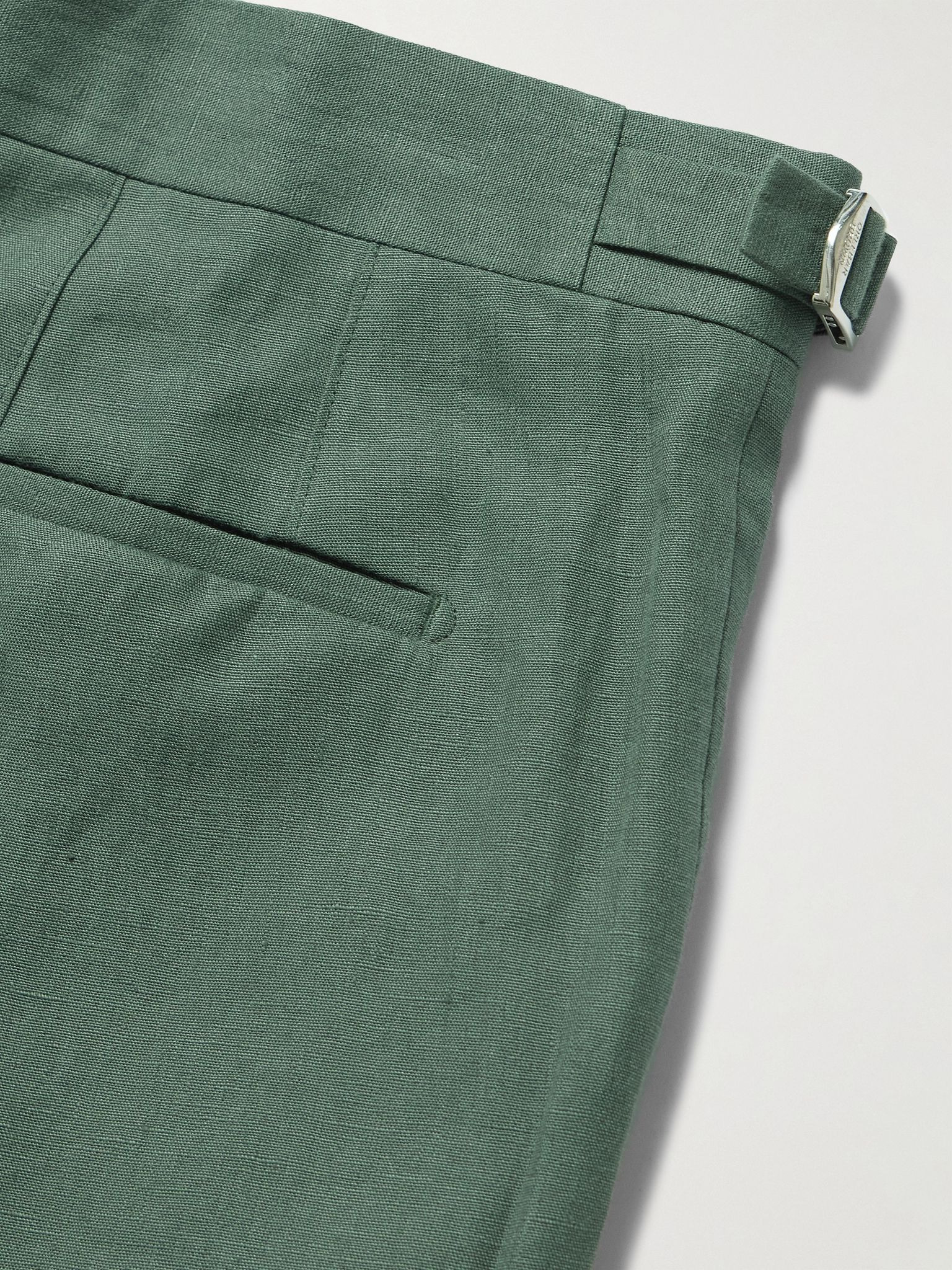 Norwich Straight-Leg Linen Shorts Green - 5