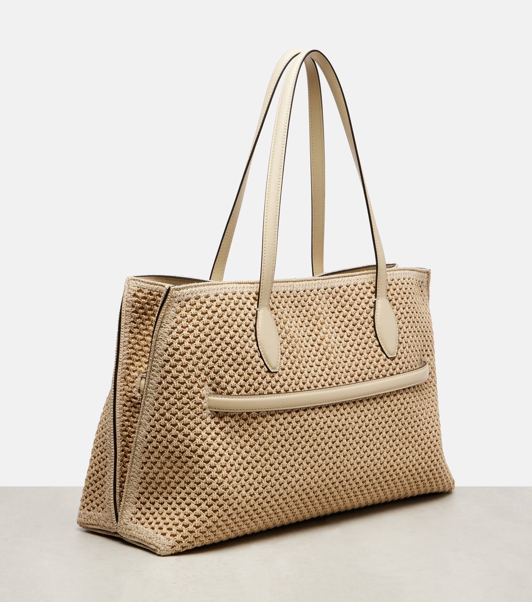 Lounge Large leather-trimmed tote bag - 4