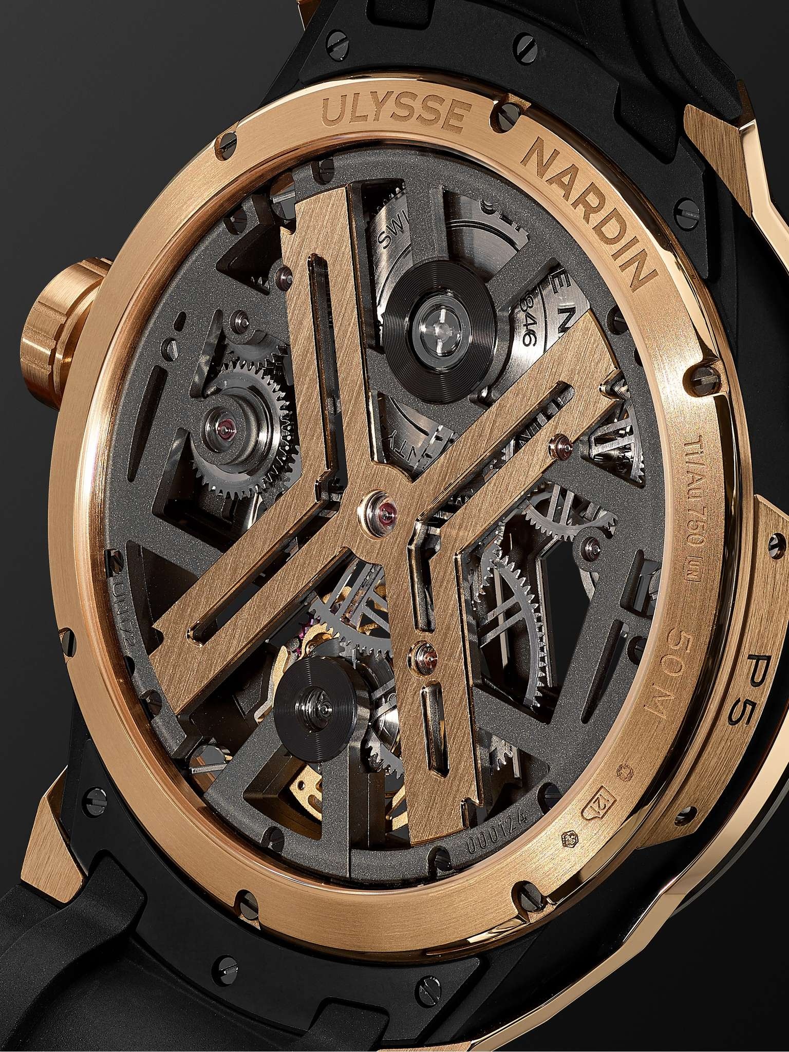 Blast Automatic Tourbillon Skeleton 45mm 18-Karat Rose Gold, Titanium and Rubber Watch, Ref. No. 172 - 7