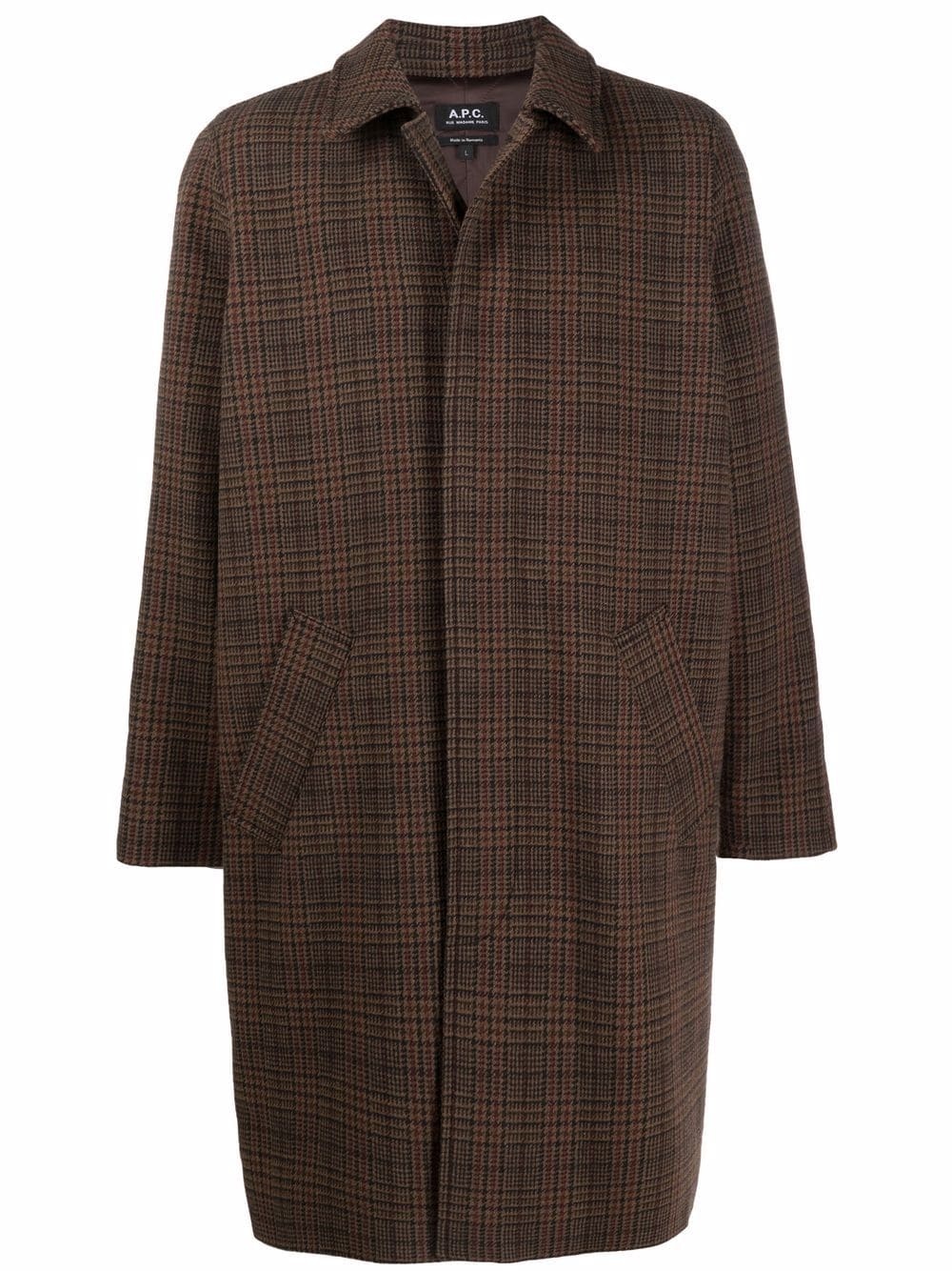 houndstooth single-breasted coat - 1