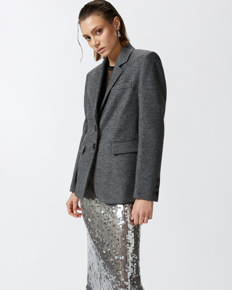 PINKO SALT AND PEPPER PATTERNED FLANNEL BLAZER outlook