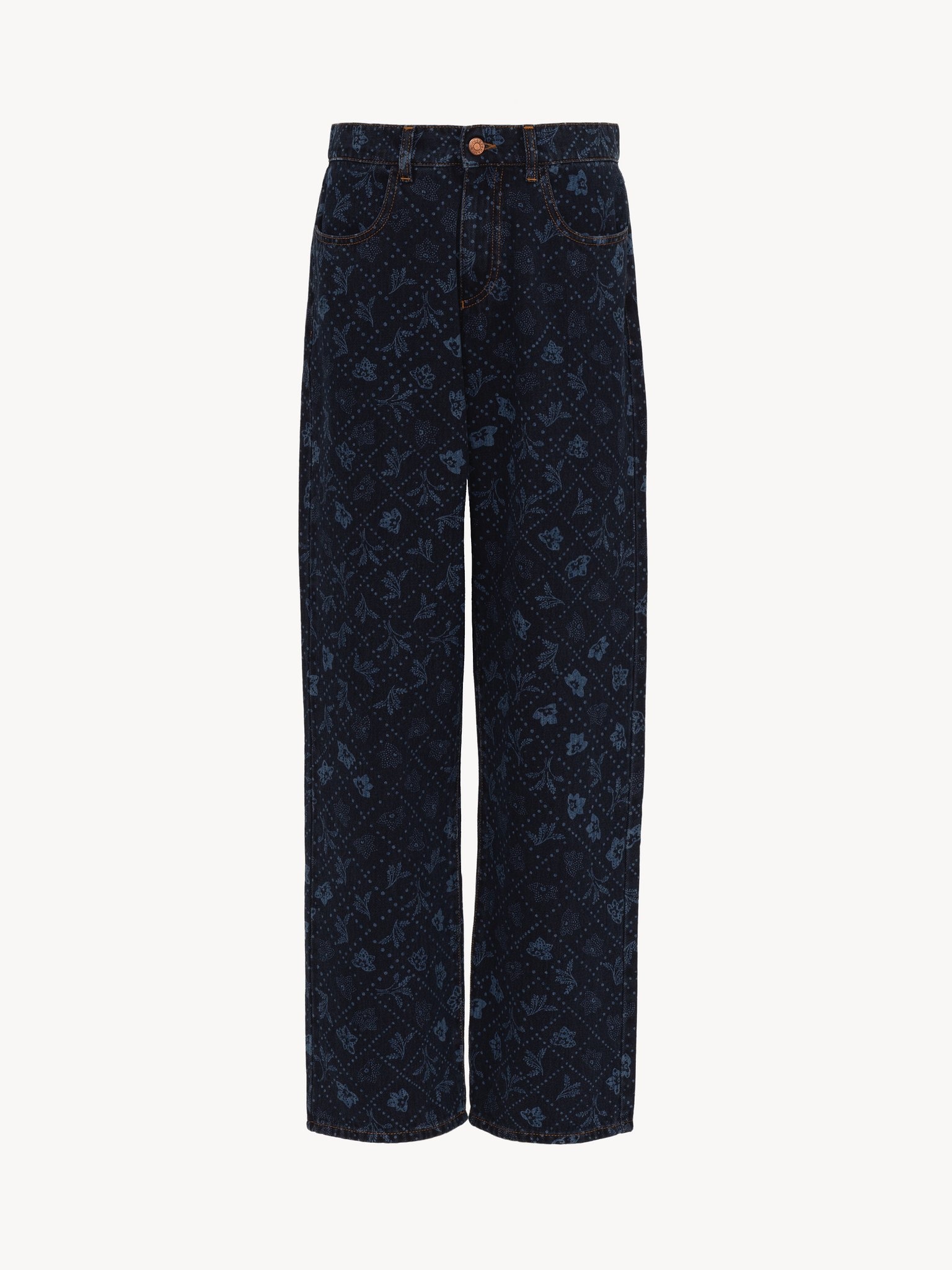 PRINTED DENIM PANTS - 3