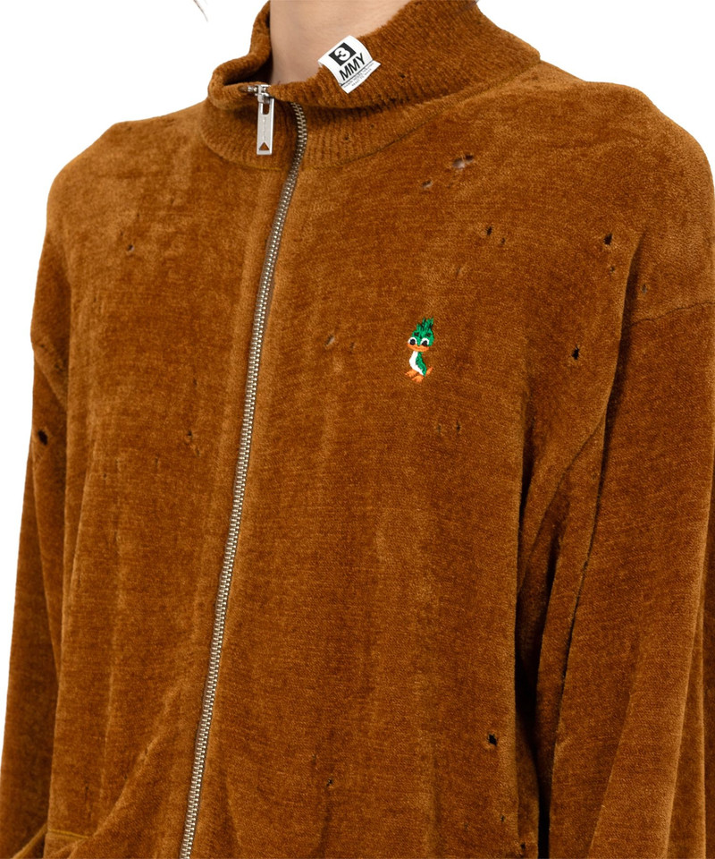 Distressed High Neck Knit Cardigan 20