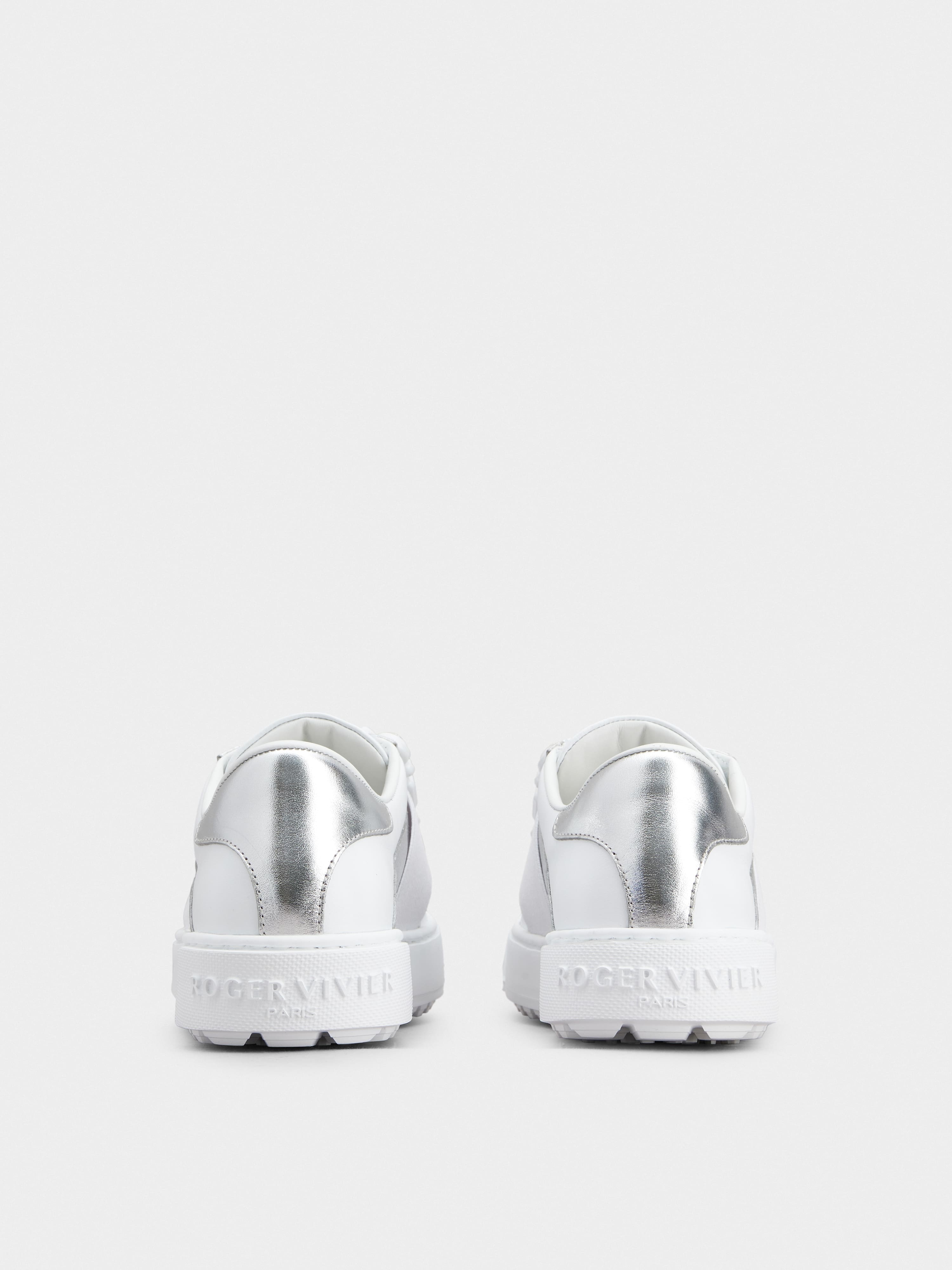 Very Vivier Strass Buckle Sneakers in Leather - 5