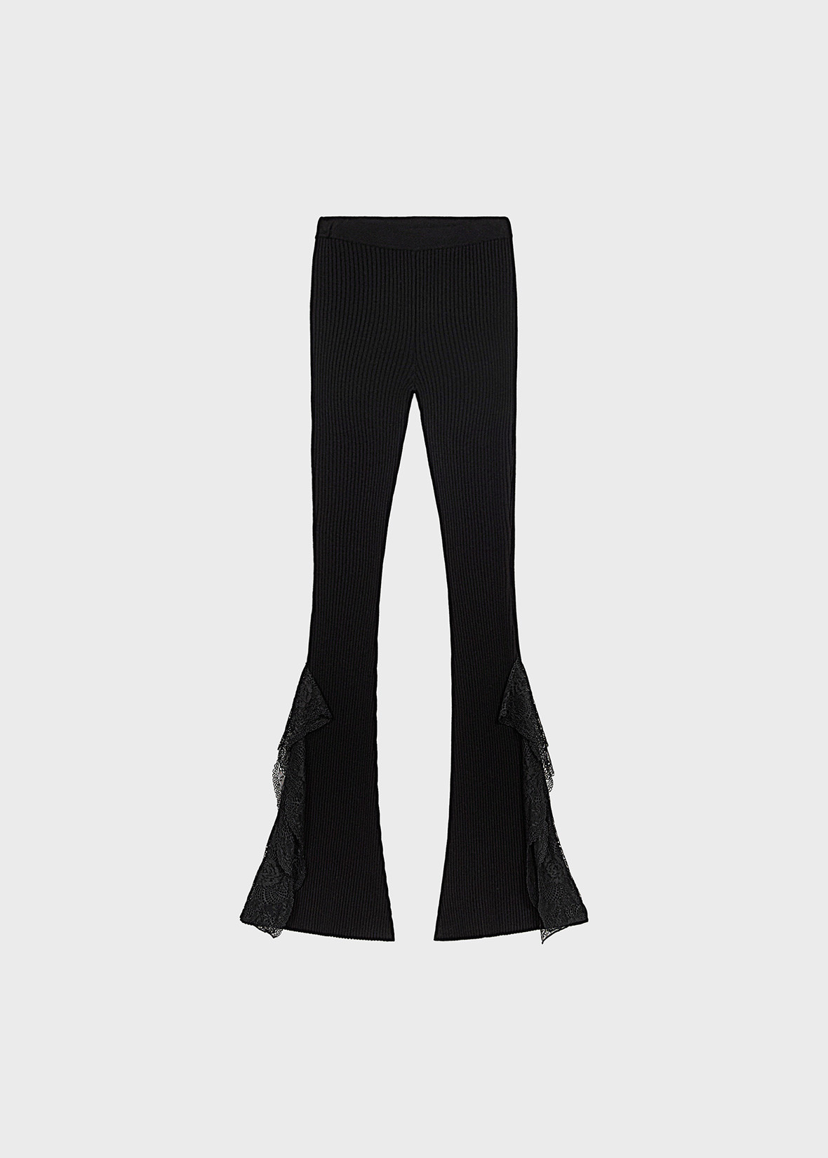 KNIT PANTS WITH LACE RUFFLES - 1