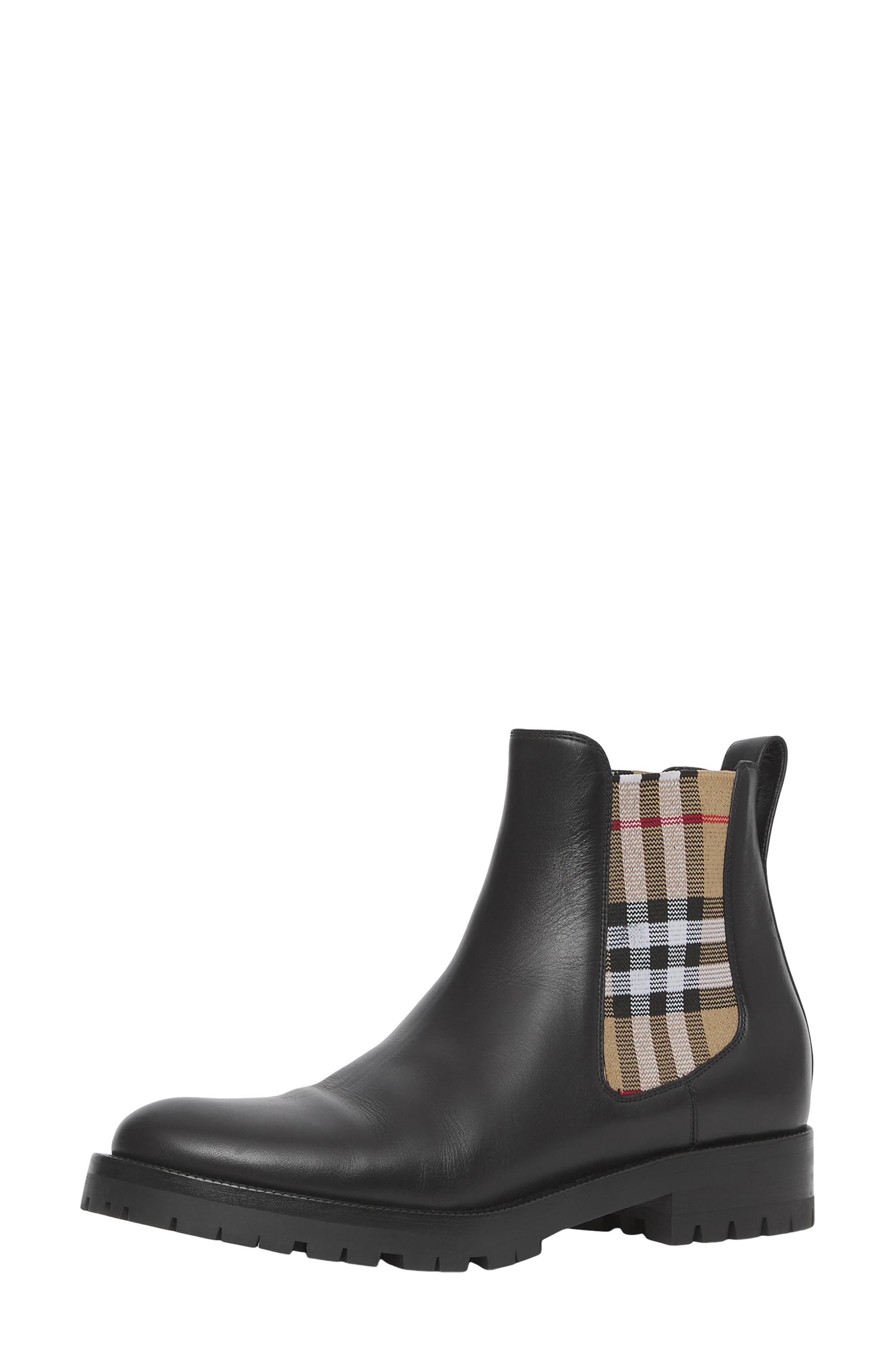 burberry Allostock Check Chelsea Boot in Black at Nordstrom - 8