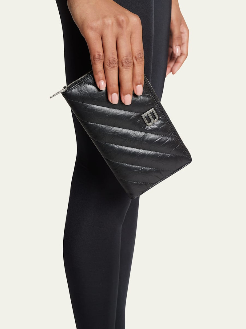 BALENCIAGA Crush Zip Quilted Continental Wallet outlook