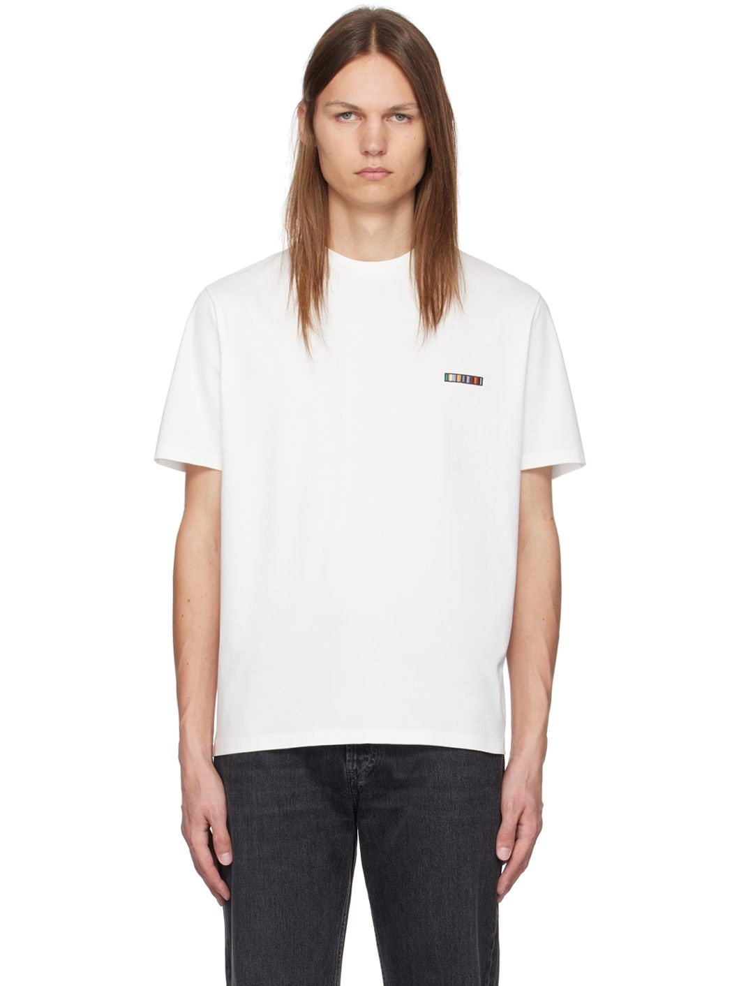 White Signature Stripe Logo T-Shirt - 1