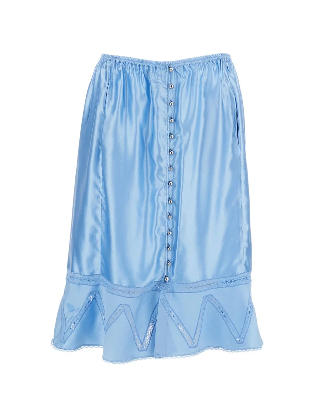 lace-trim embroidered midi skirt - 1