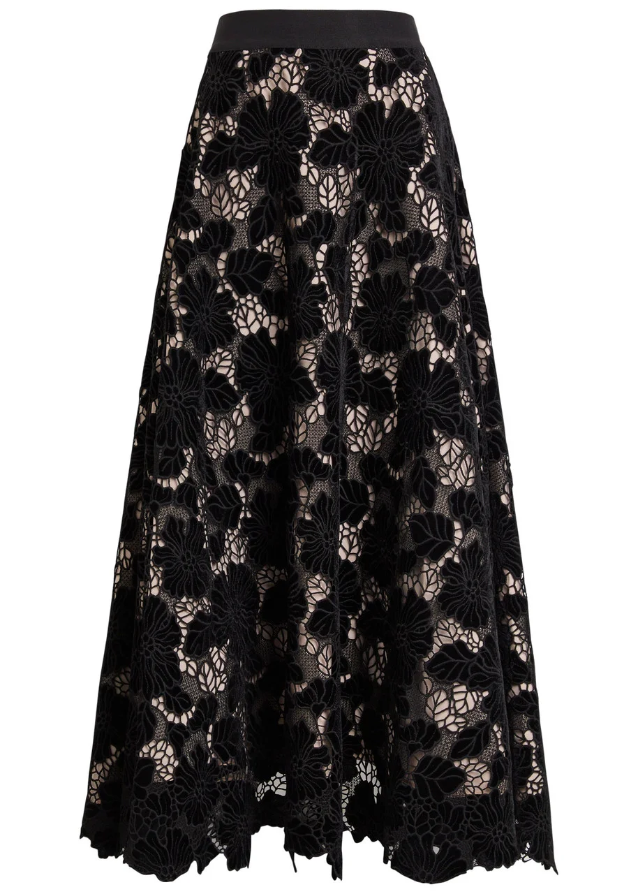 Alice + Olivia Lorena Cutwork Lace Maxi Skirt - 1