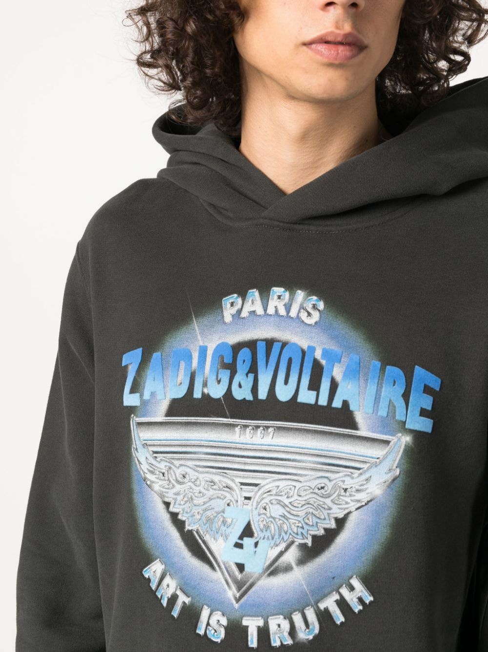 logo-print organic cotton-blend hoodie - 5
