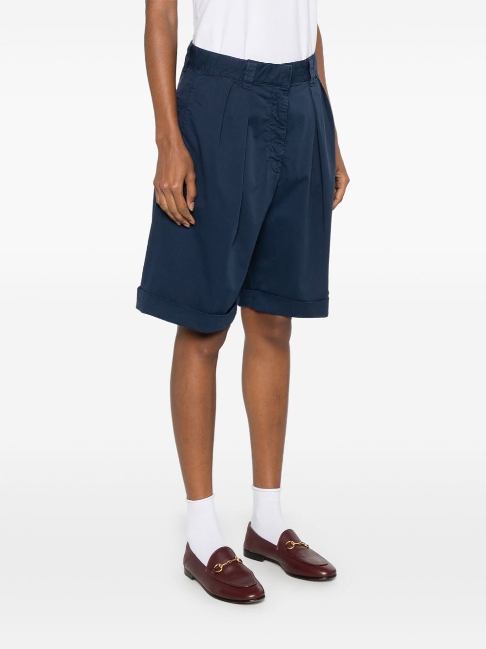 turn-up cotton shorts - 3