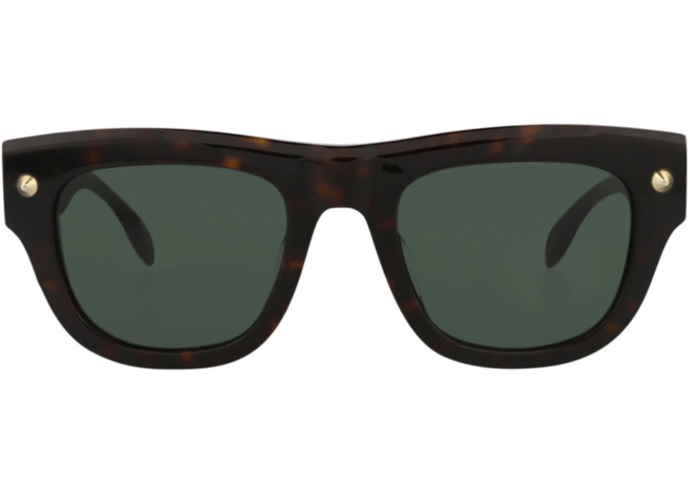 Alexander McQueen Square-Frame Recycled Acetate Sunglasses Havana Havana Green (AM0425S-30014620-002 - 1