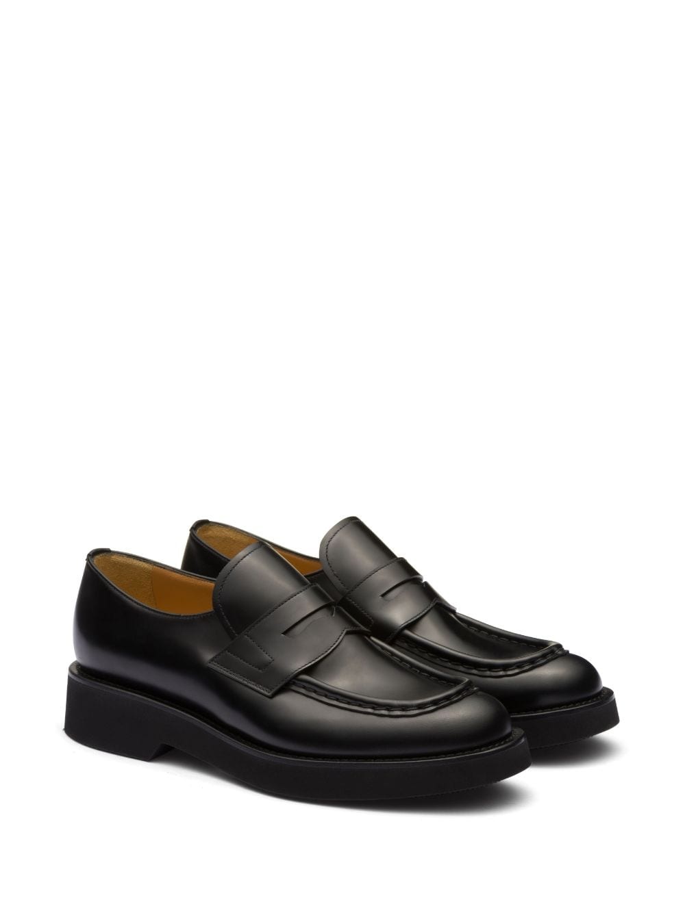 panelled leather loafers - 2