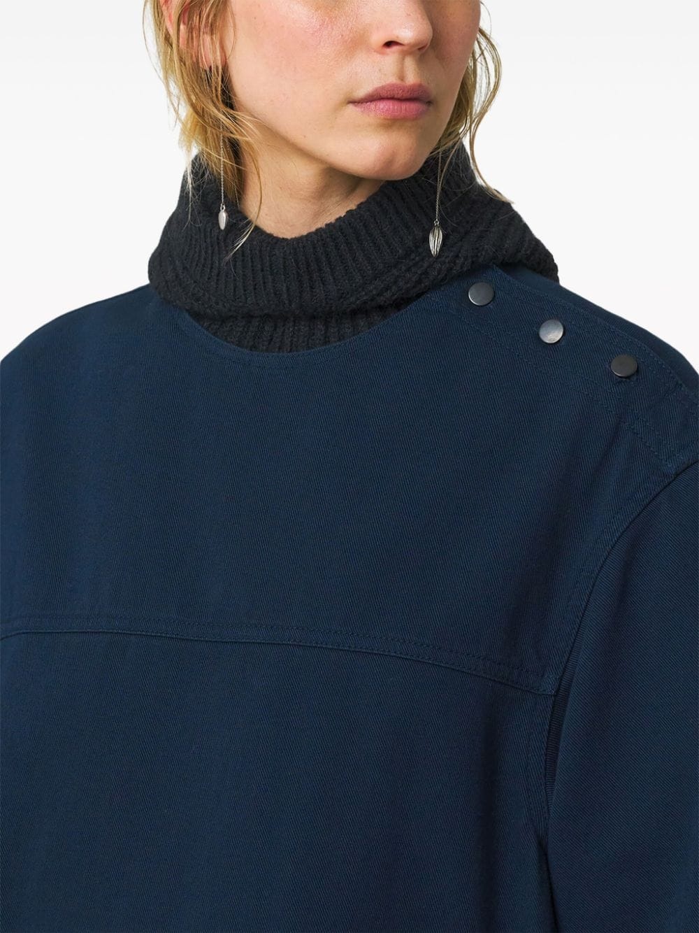 side-slit cotton T-shirt - 3