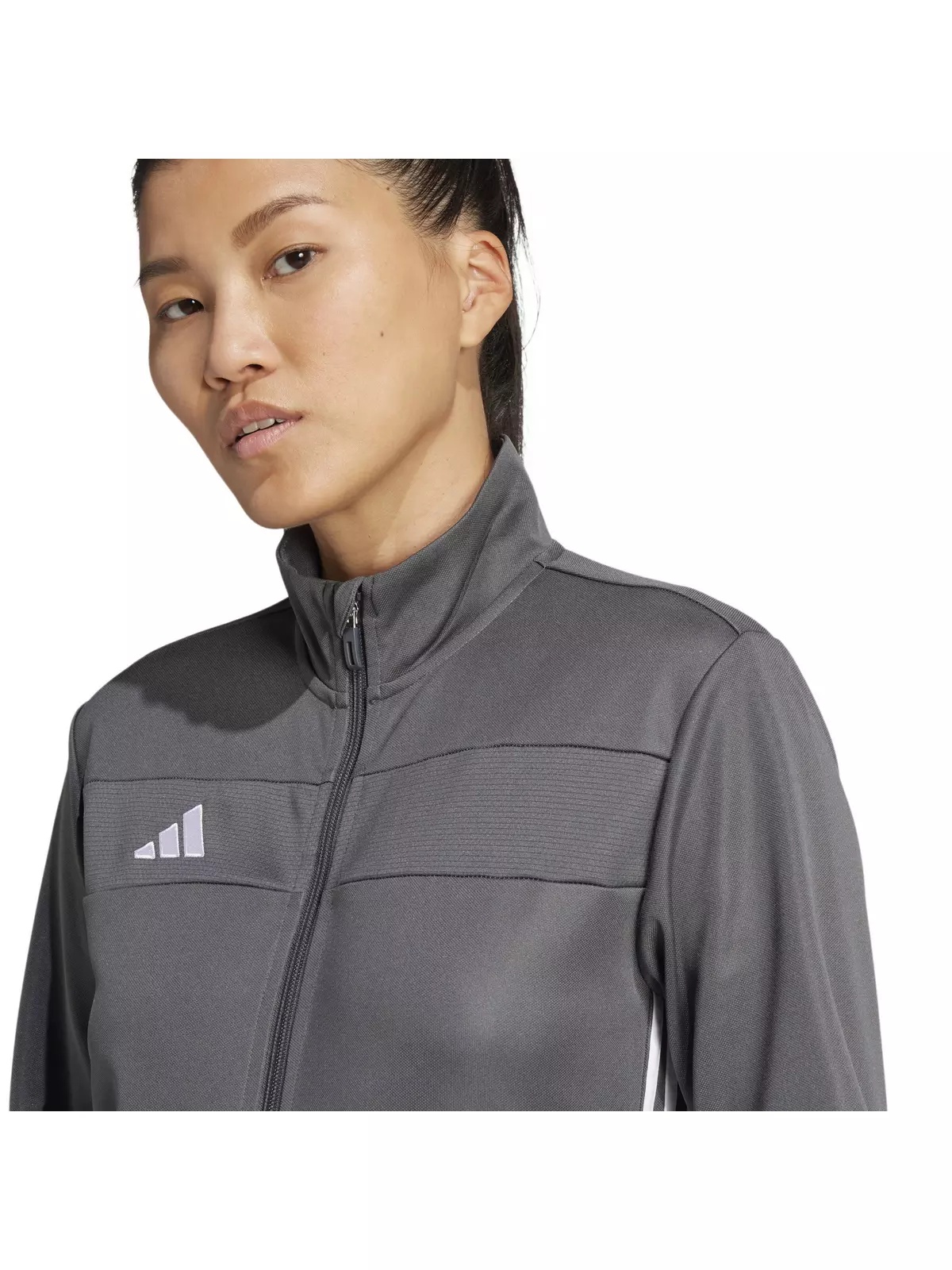 Women's Tiro 25 Essentials Training Track Top -Grey/White - 3