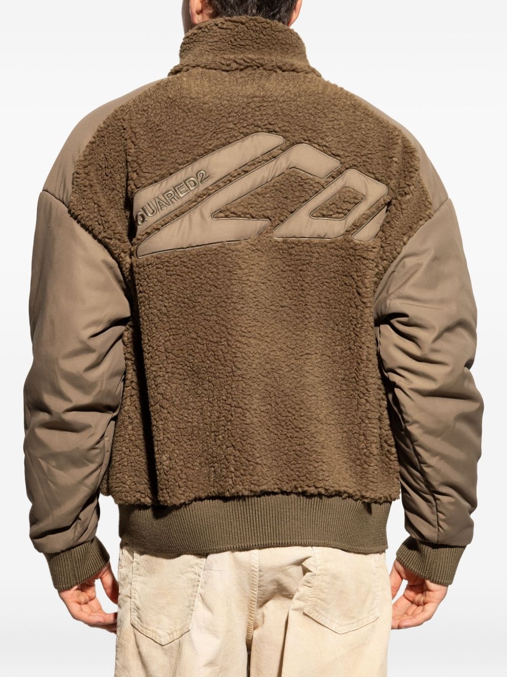 teddy-panelled bomber jacket - 4