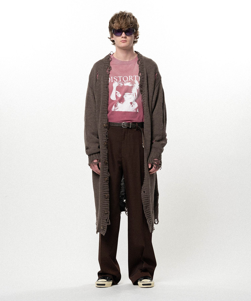 Damaged Low Gauge Long Cardigan 12
