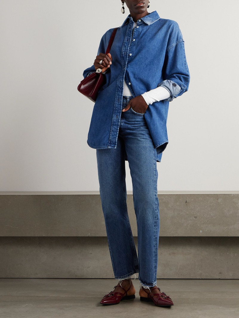 AGOLDE + NET SUSTAIN '90s Pinch Waist high-rise straight-leg organic jeans Dark denim outlook