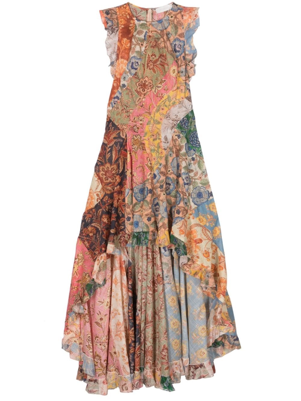 Junie floral-print cotton midi dress - 1