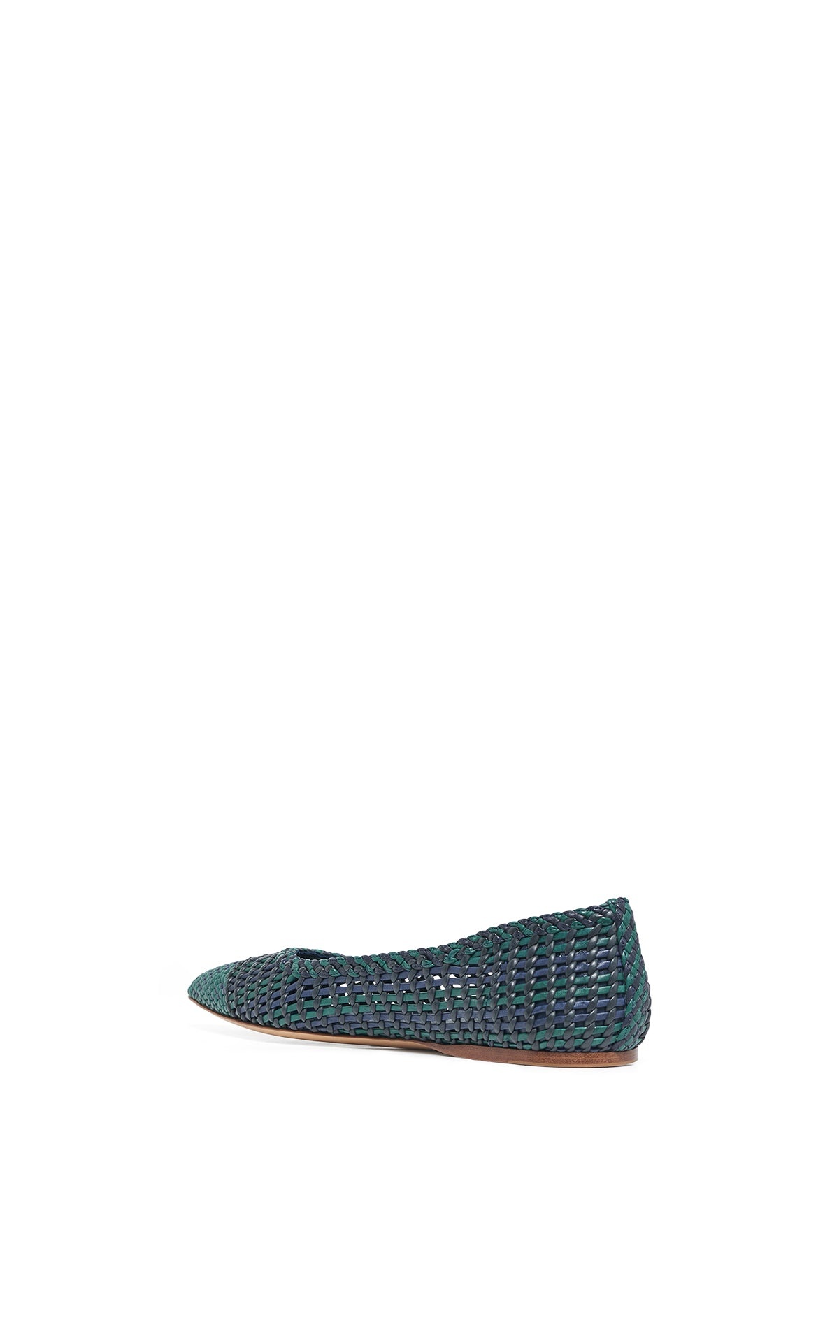 Aurora Braided Flat Shoe in Navy Multi Leather - 3