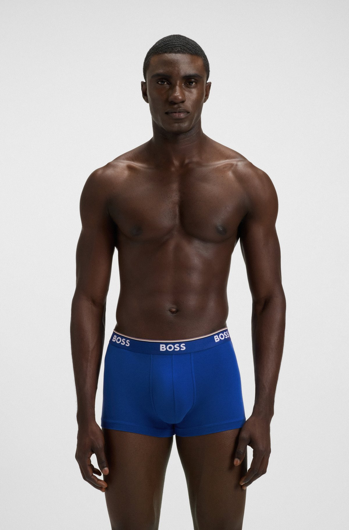 THREE-PACK OF STRETCH-COTTON TRUNKS WITH LOGO WAISTBANDS - 2