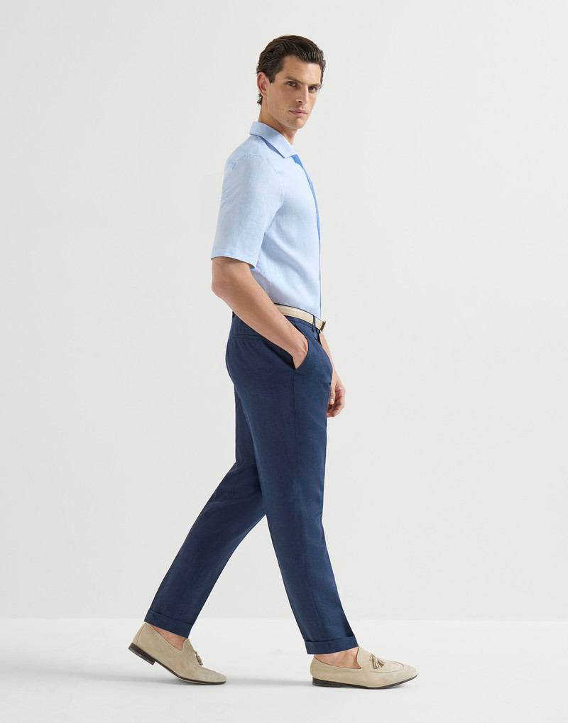 Délavé linen trousers with pleat 5