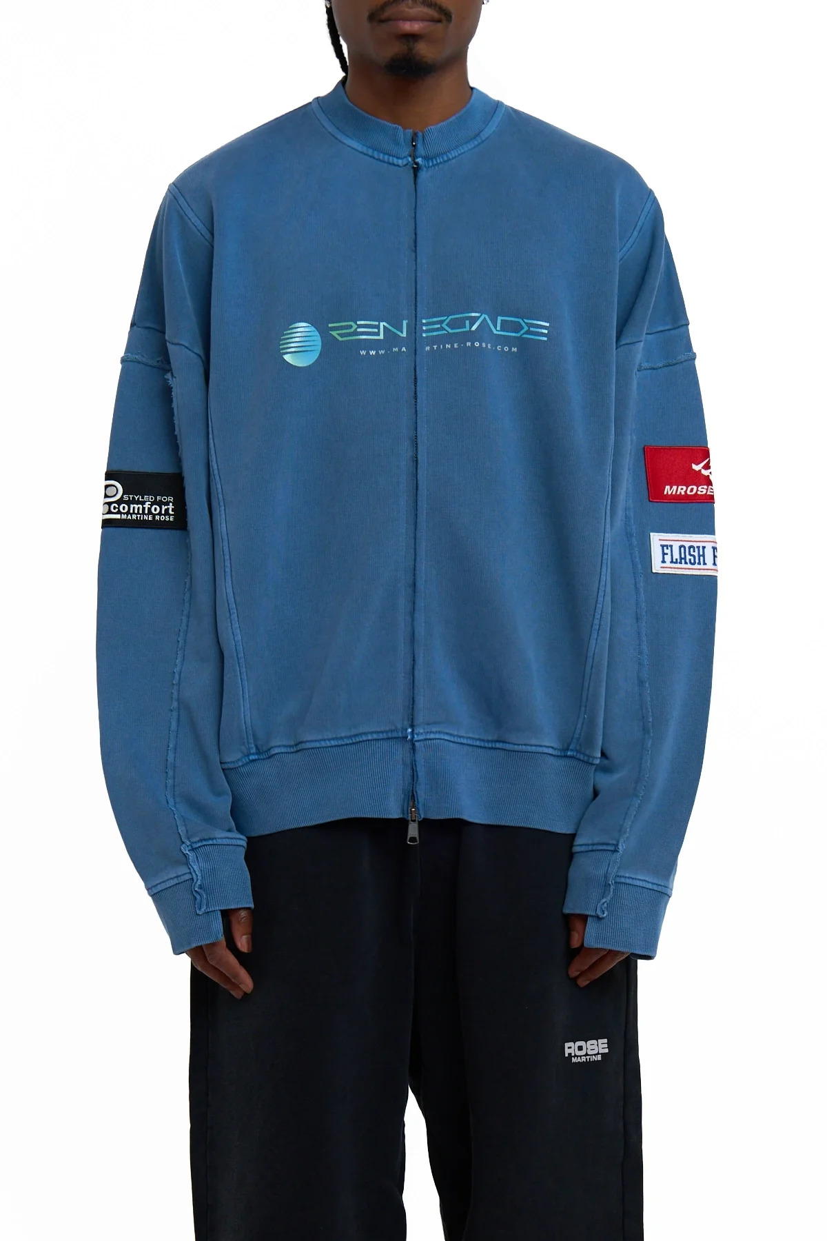 Martine Rose Zip Up Crew Blue - 5
