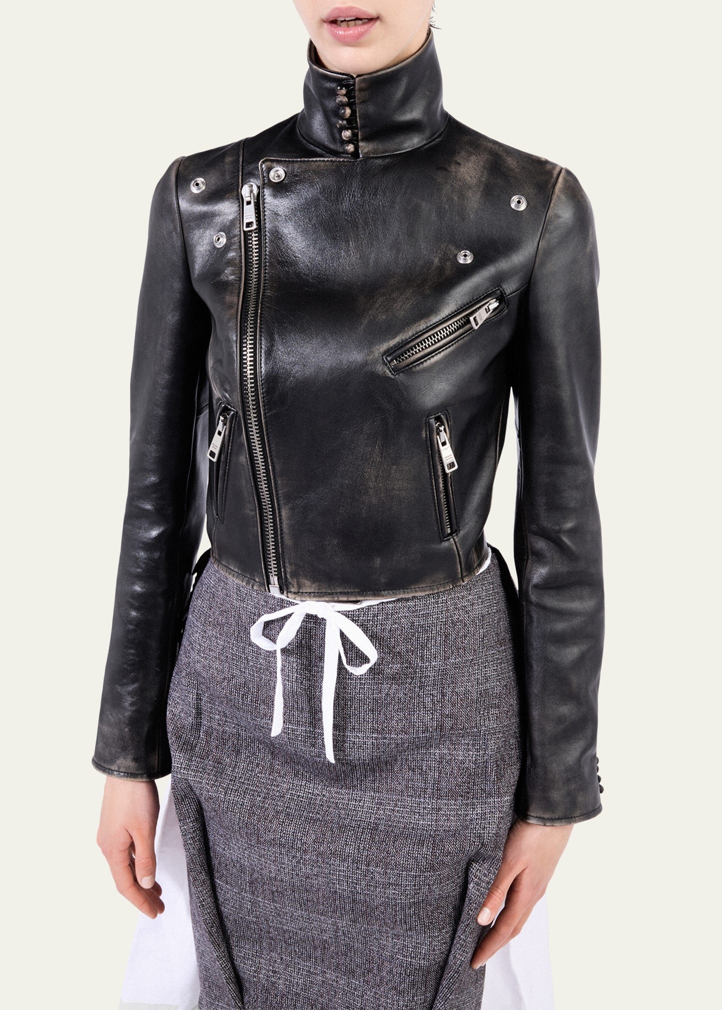 Vintage Leather Biker Jacket - 4